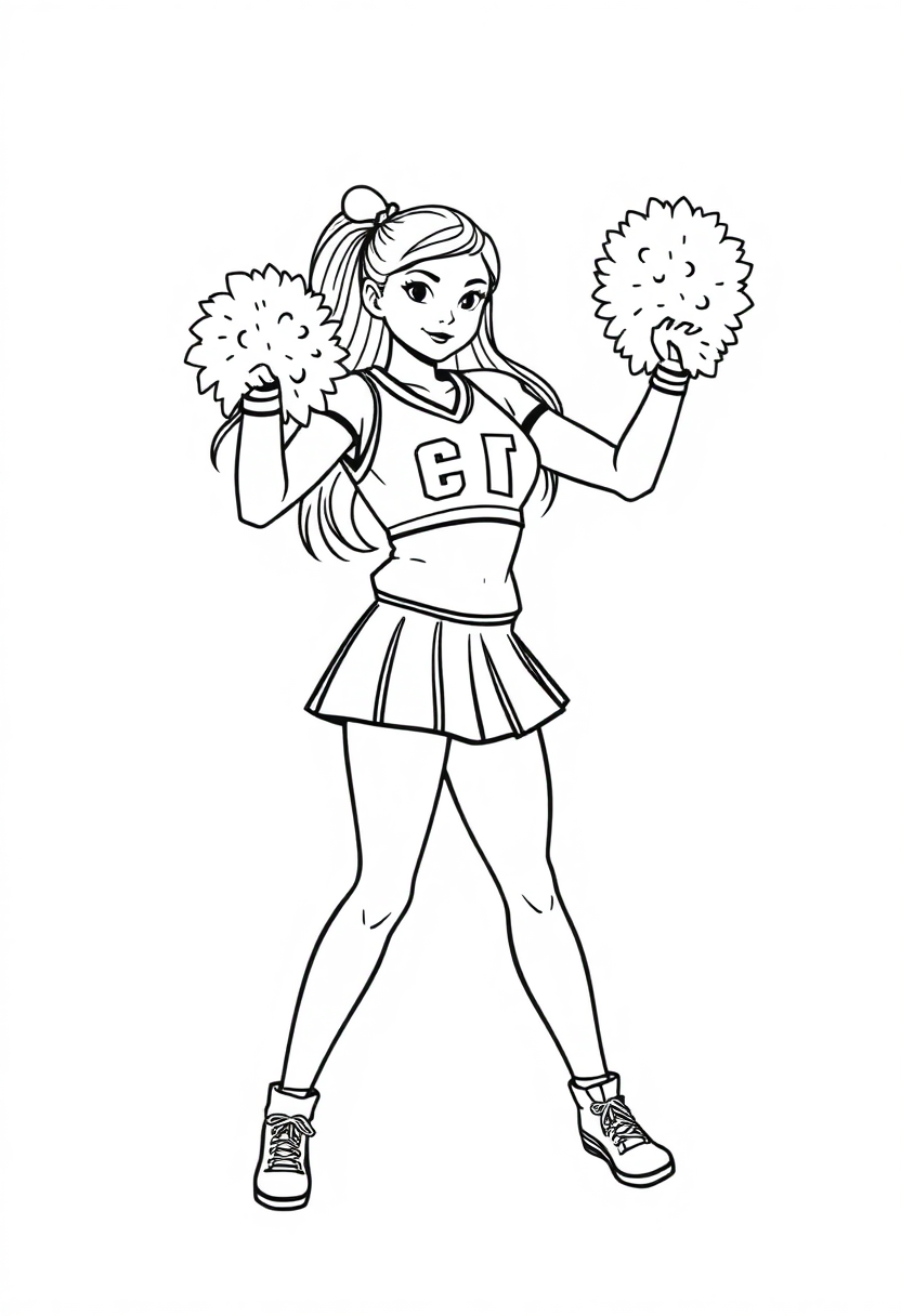Football Cheerleader coloring pages