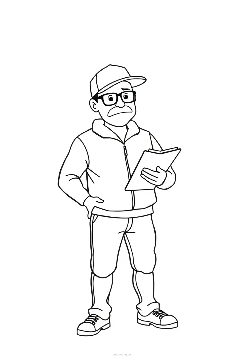 Football Coach With Clipboard coloring pages