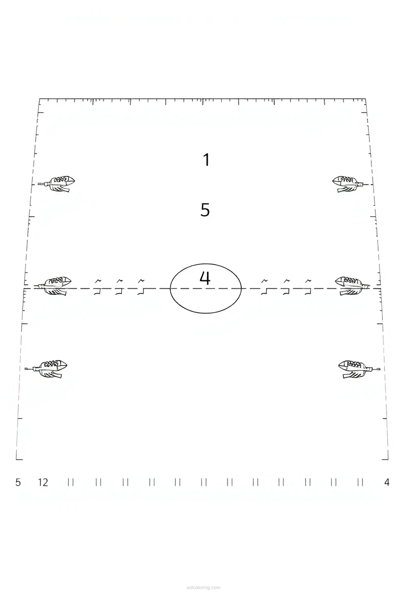 Football Down Markers coloring page for kids