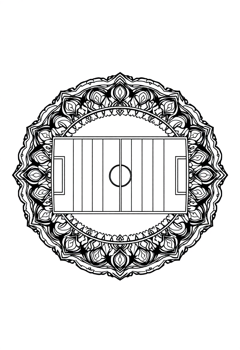 Football Field Layout coloring page, free printable