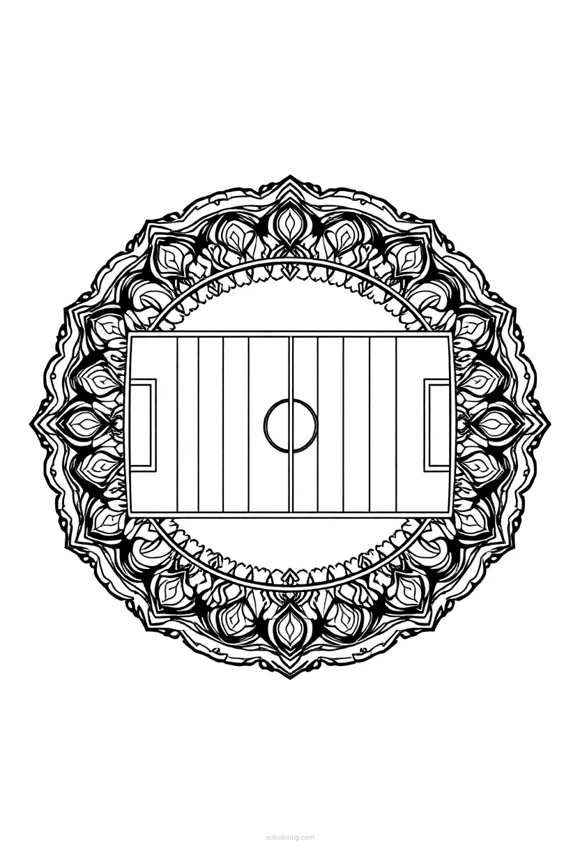 Football Field Layout coloring page for kids