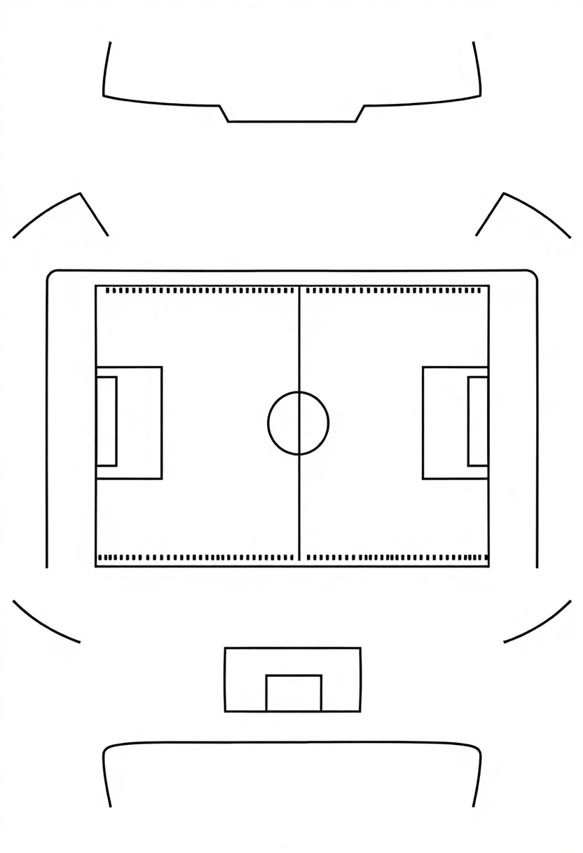 Football Field Layout coloring page, free printable
