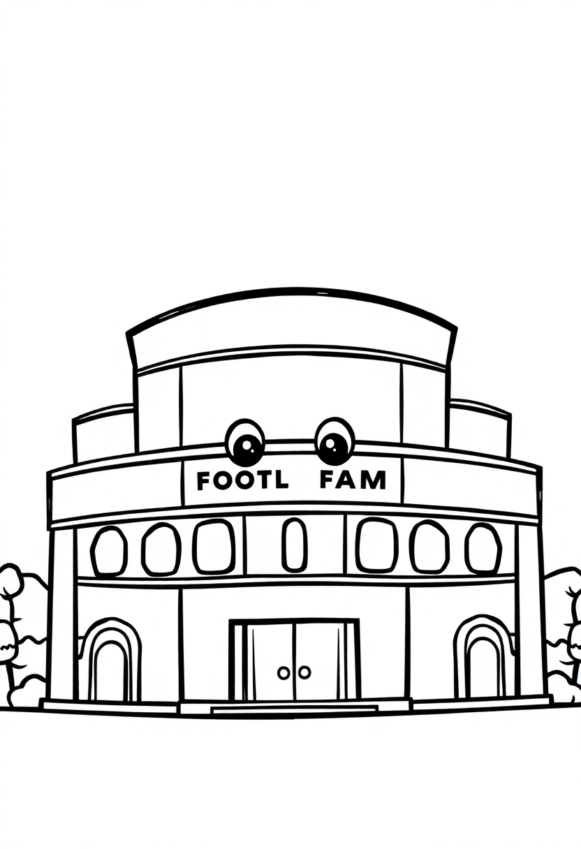 Football Hall of Fame Building coloring page, free printable