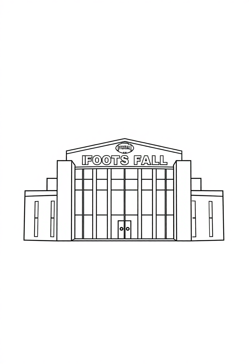 Football Hall of Fame Building coloring page, free printable