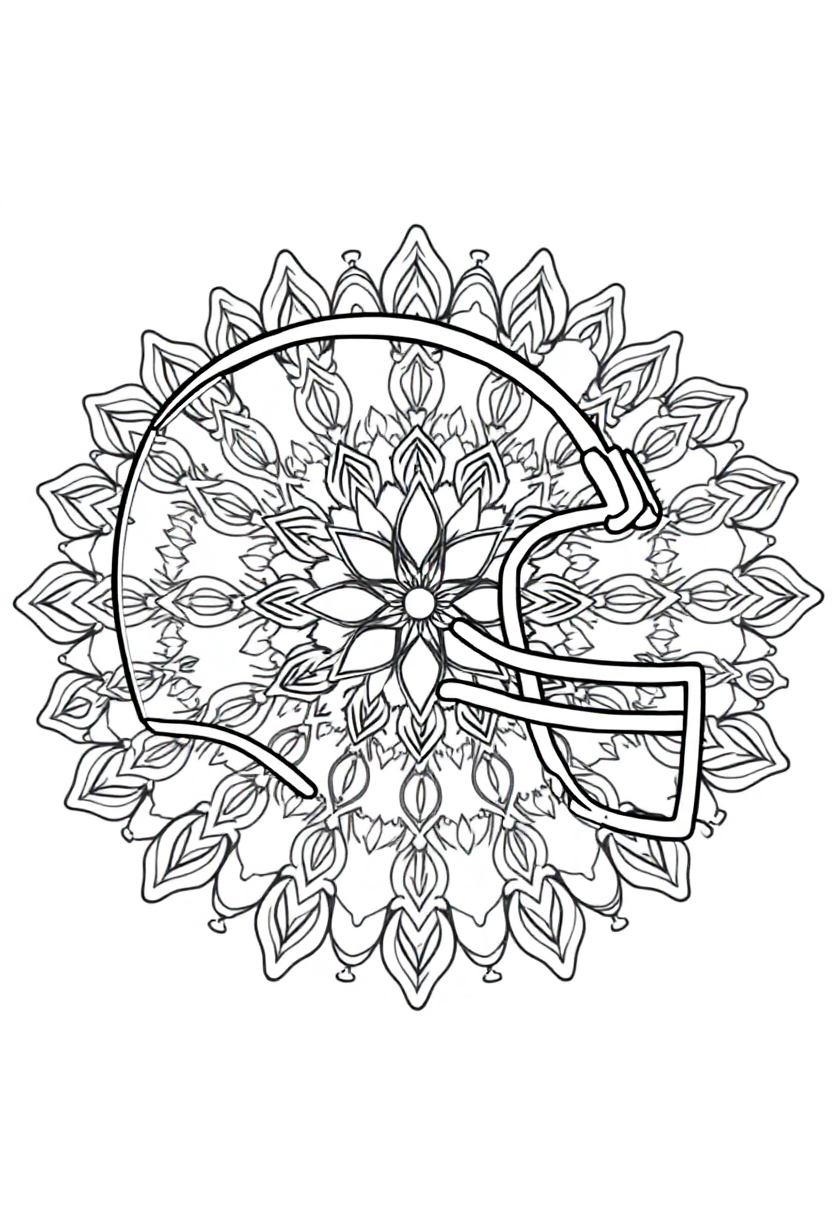 Football Helmet coloring page, free printable