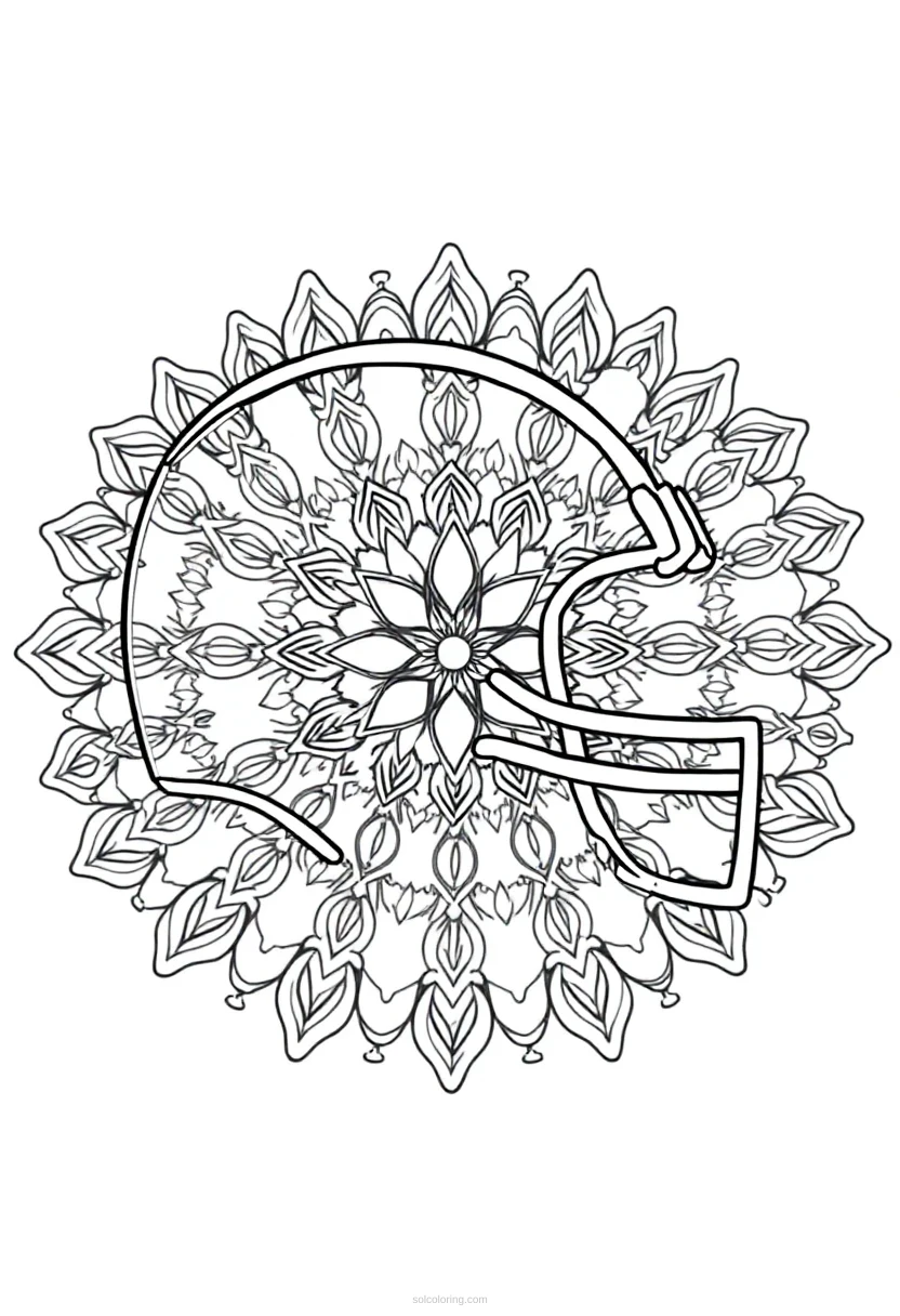 Football Helmet coloring page for kids