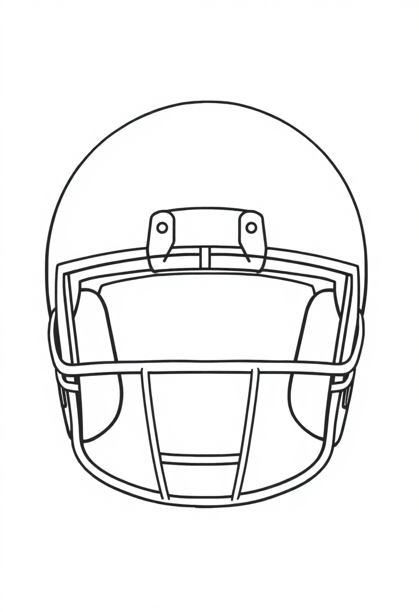 Football Helmet coloring page, free printable