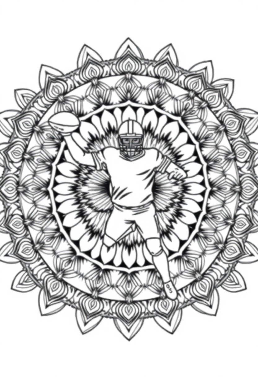 Football Player Throwing coloring page, free printable