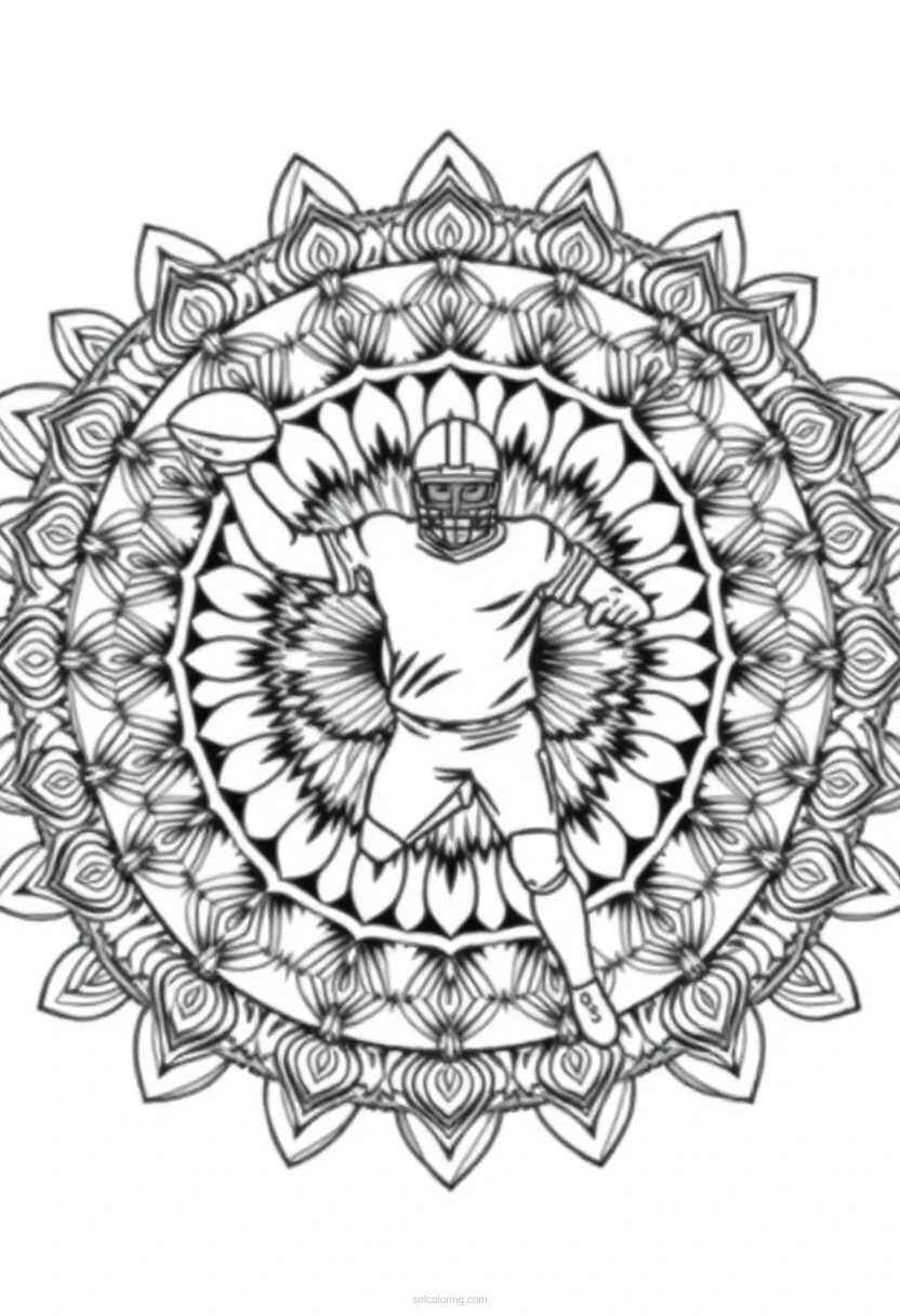 Football Player Throwing coloring page for kids