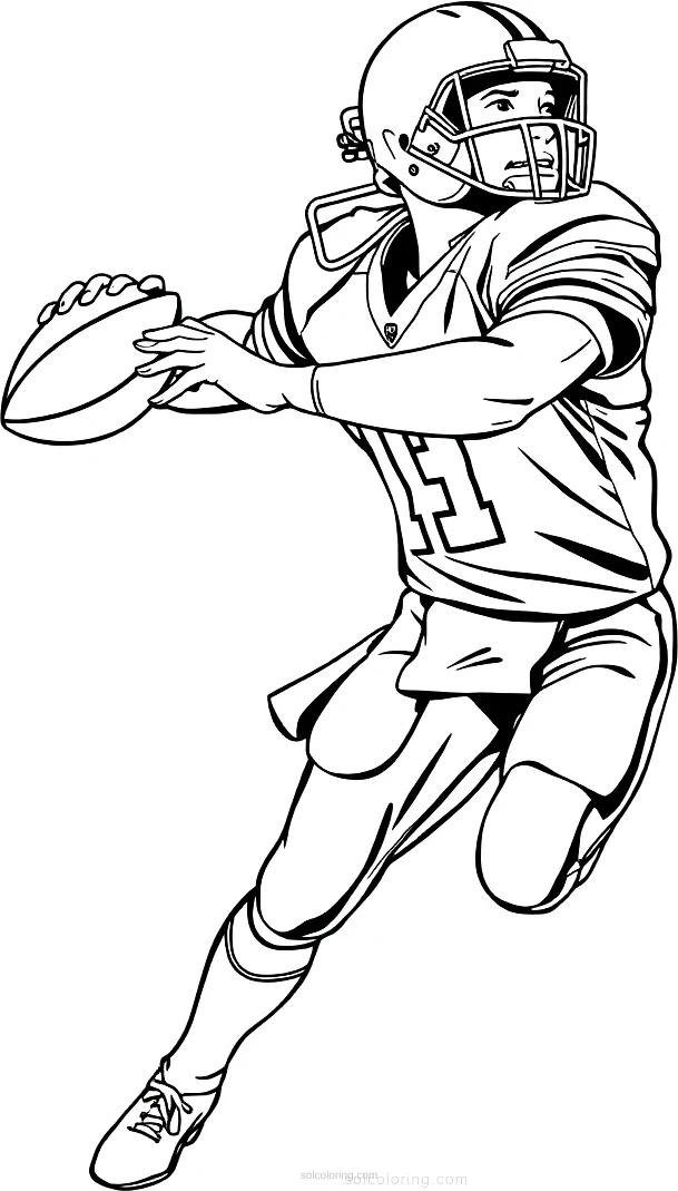 Football Quarterback Passing coloring pages