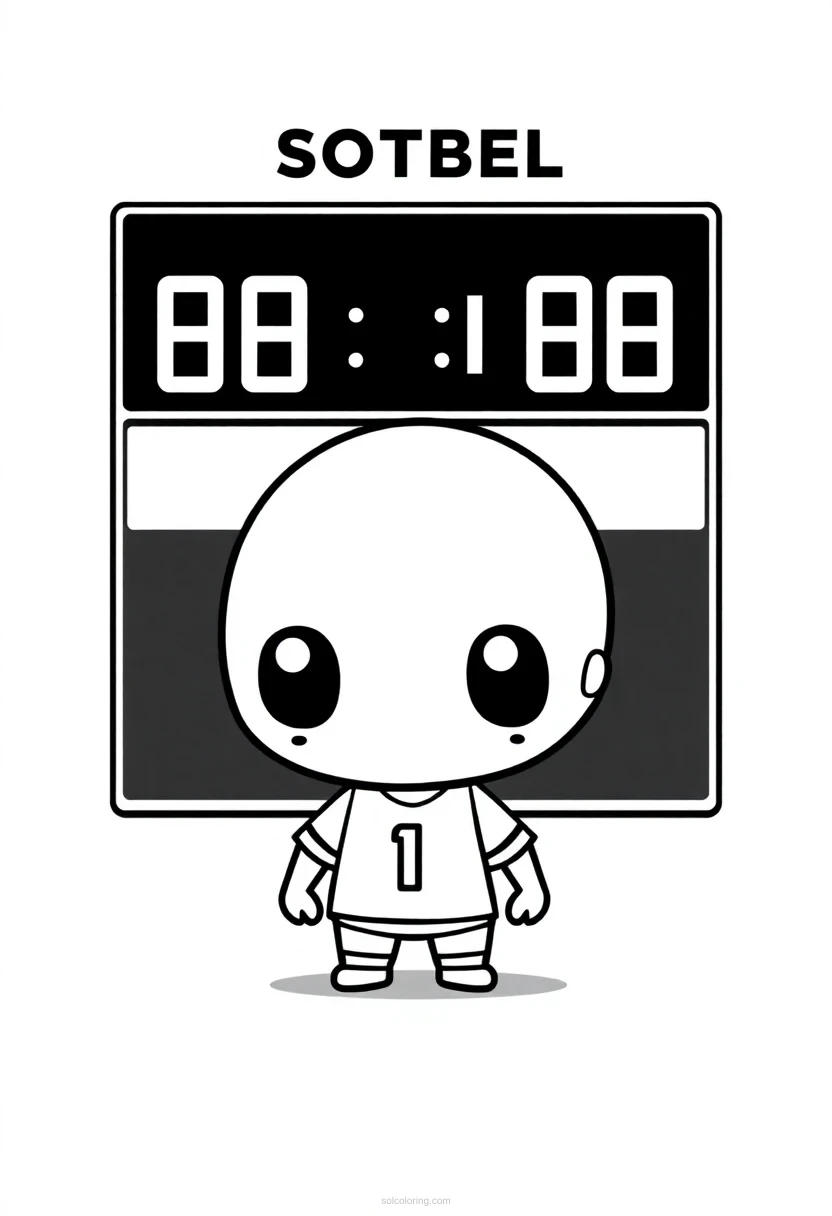 Football Scoreboard coloring page for kids