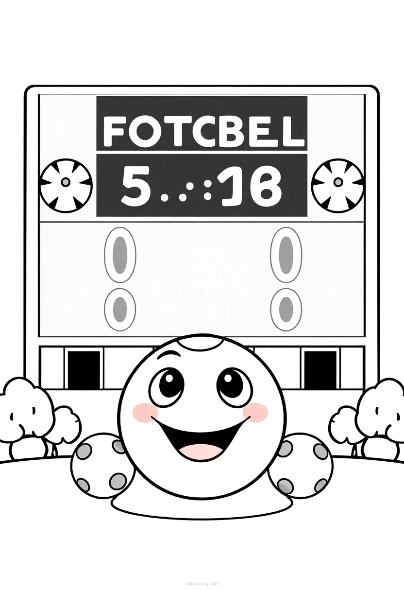 Football Scoreboard coloring page for kids