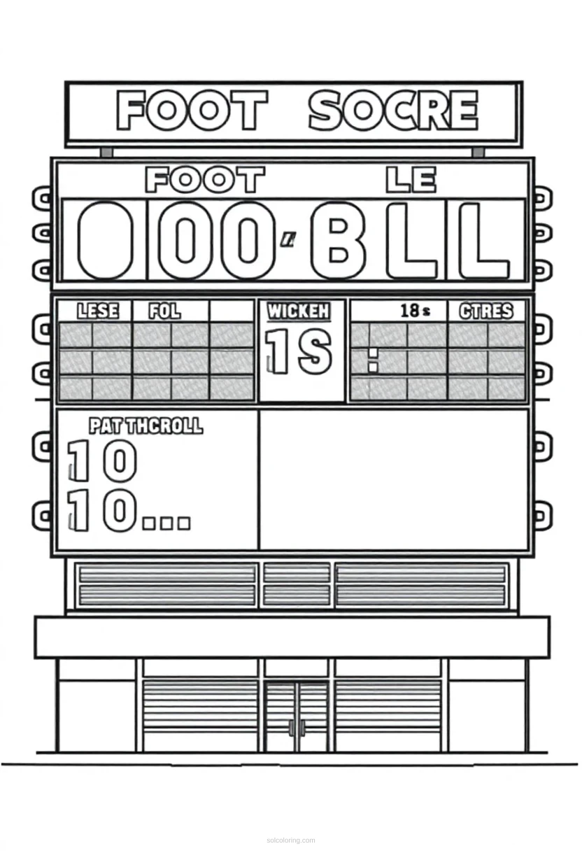 Football Scoreboard coloring page for kids