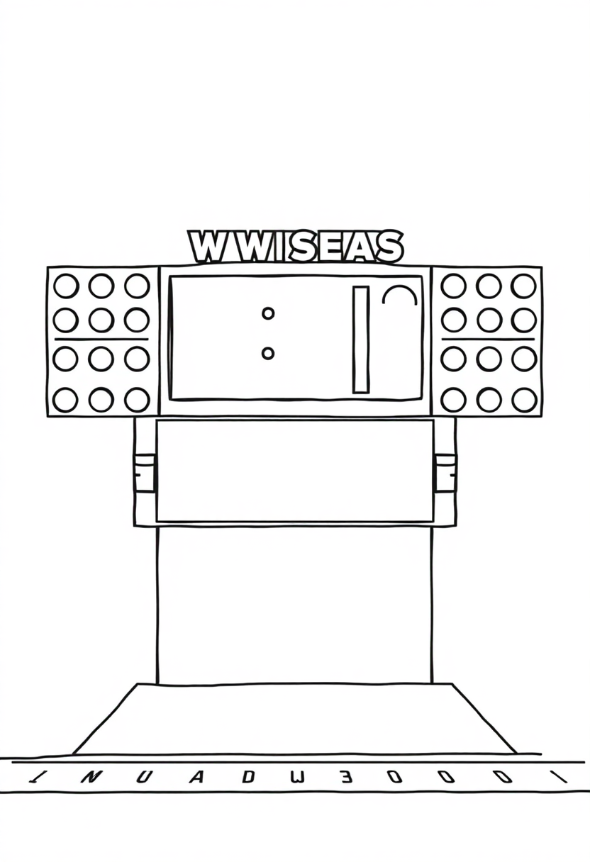 Football Scoreboard coloring page, free printable
