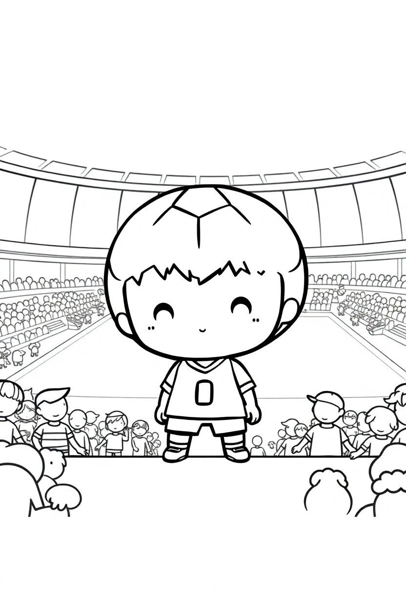 Football Stadium Crowd coloring page, free printable