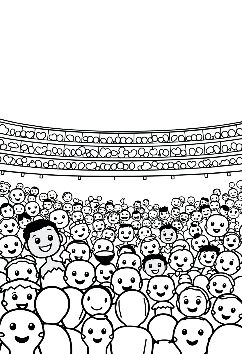 Football Stadium Crowd coloring page, free printable