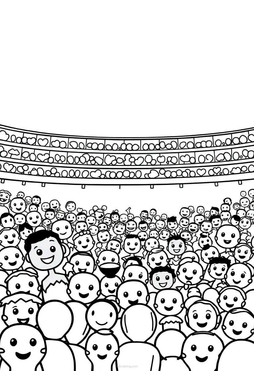 Football Stadium Crowd coloring page for kids