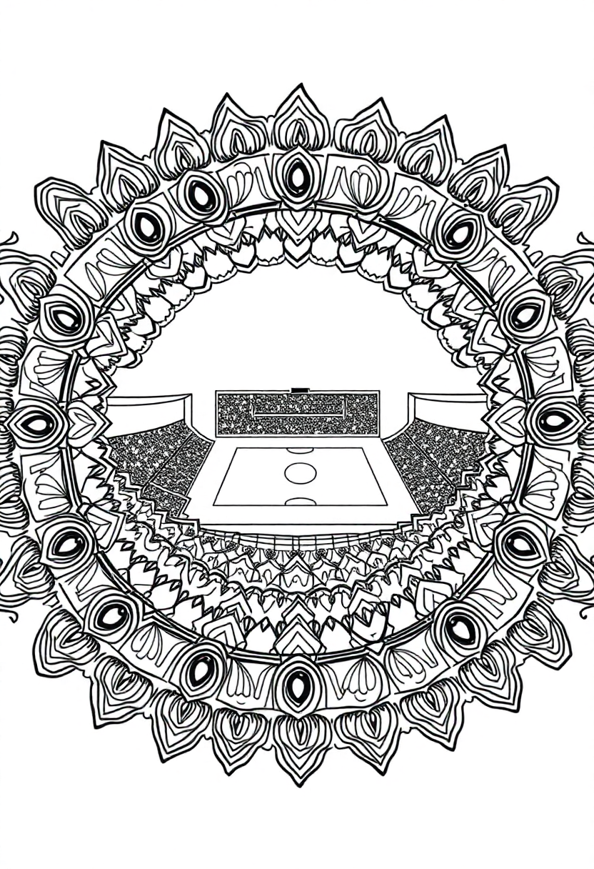 Football Stadium Crowd coloring page, free printable