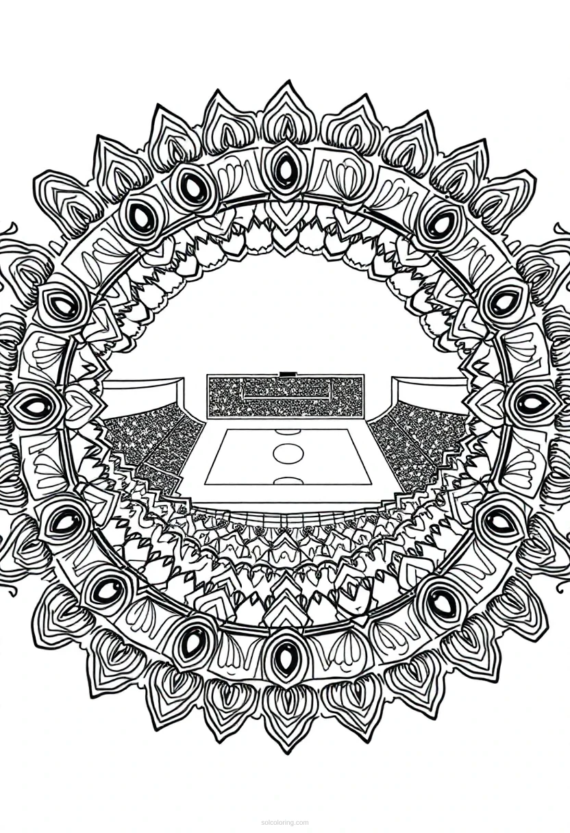 Football Stadium Crowd coloring page for kids