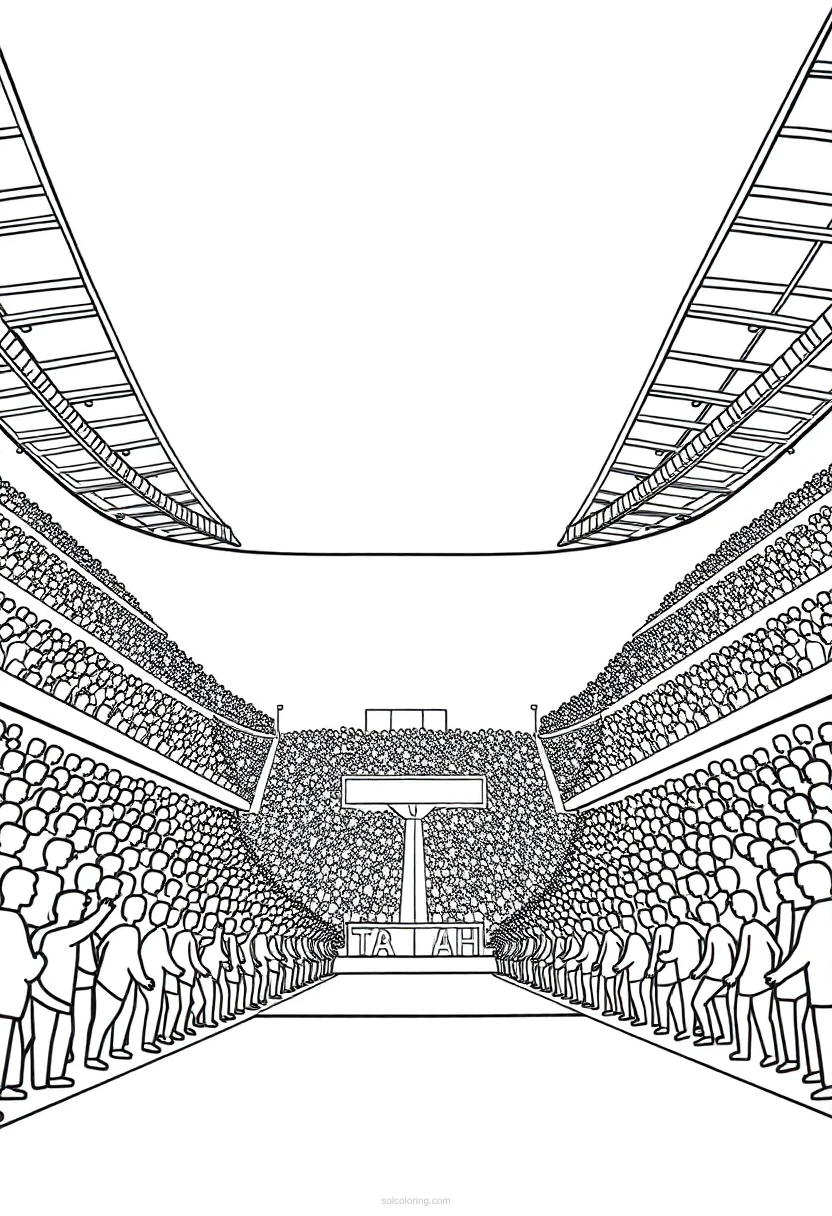 Football Stadium Crowd coloring page for kids