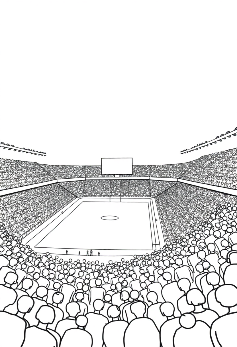 Football Stadium Crowd coloring pages