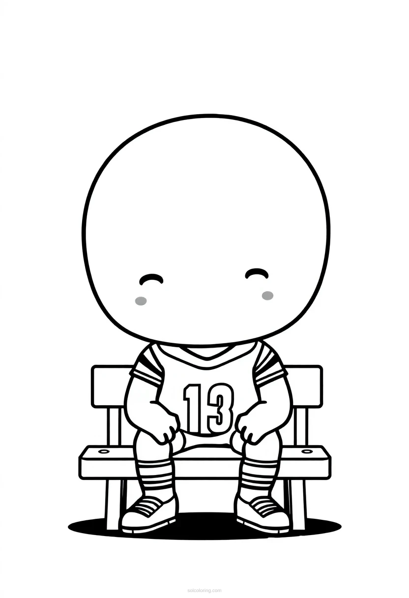 Football Team Bench coloring page for kids