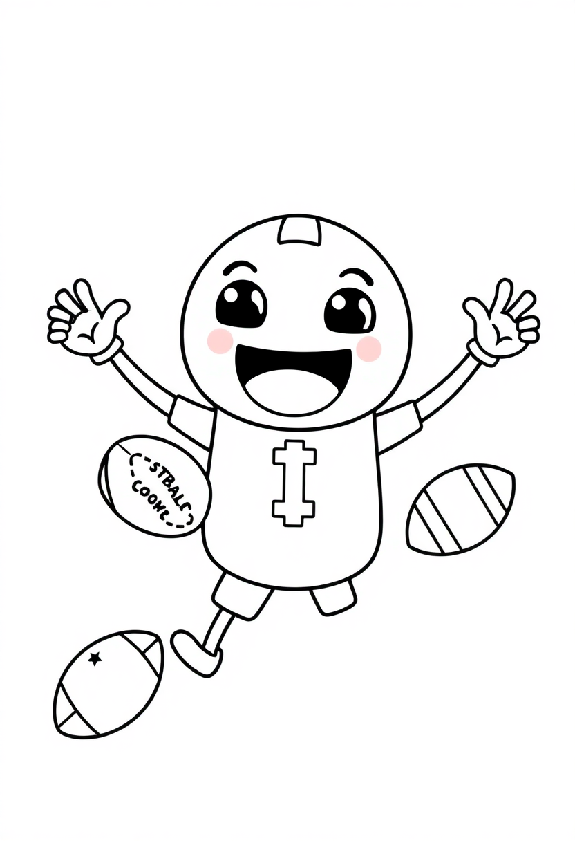 Football Touchdown Celebration coloring page, free printable