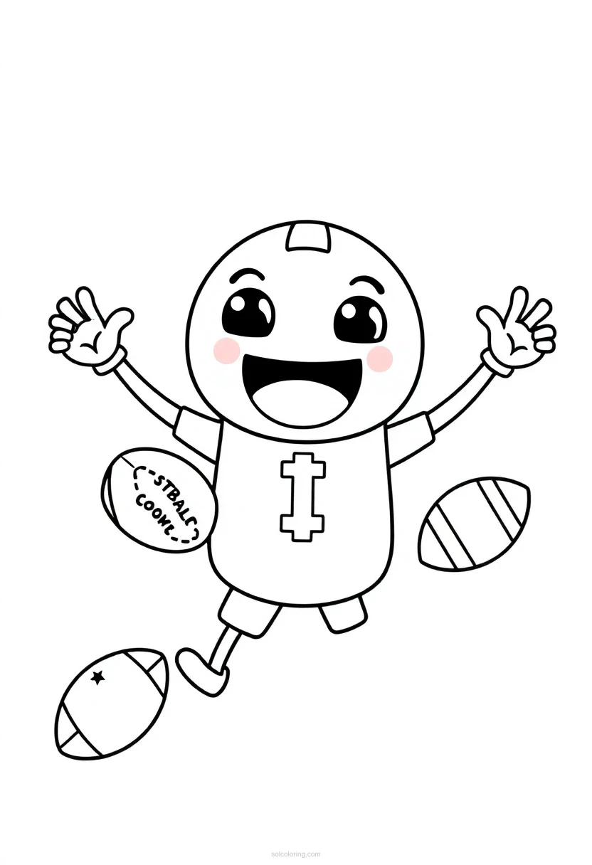 Football Touchdown Celebration coloring page for kids