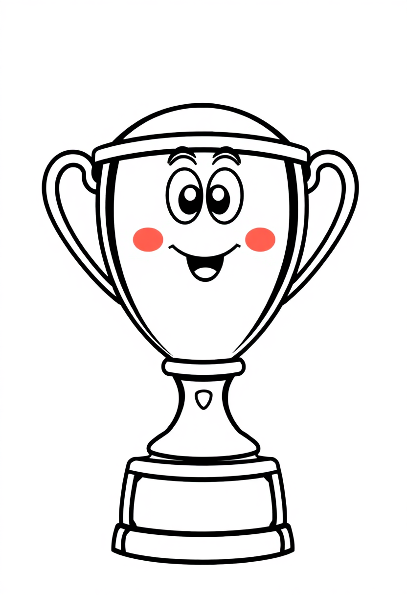 Football Trophy coloring page, free printable