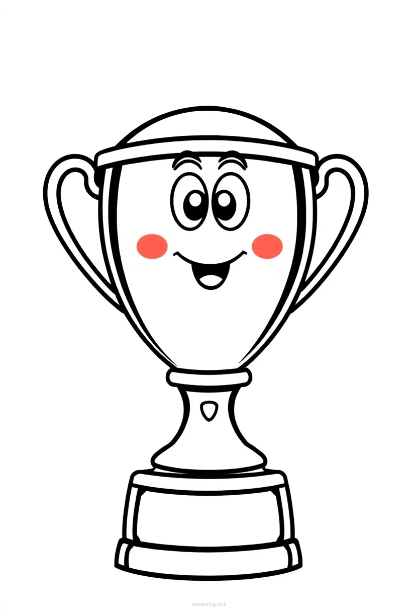 Football Trophy coloring page for kids