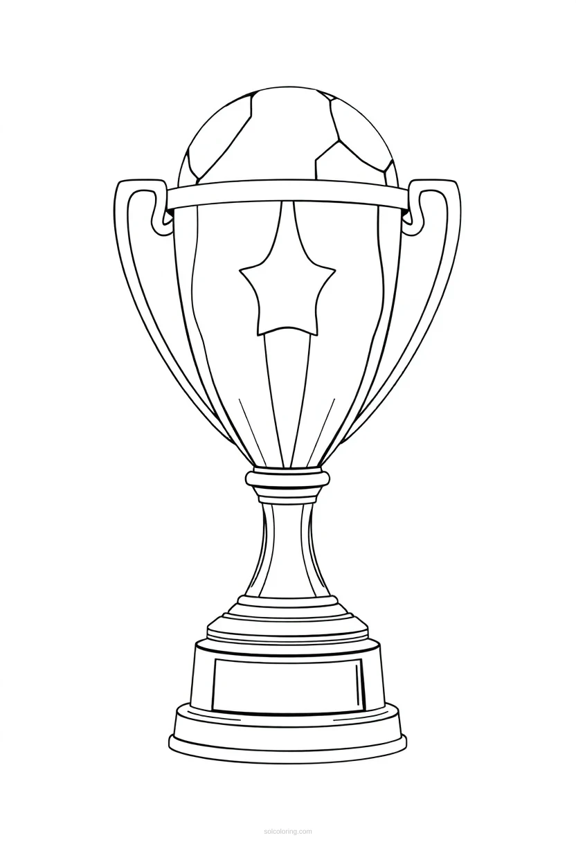 Football Trophy coloring page for kids