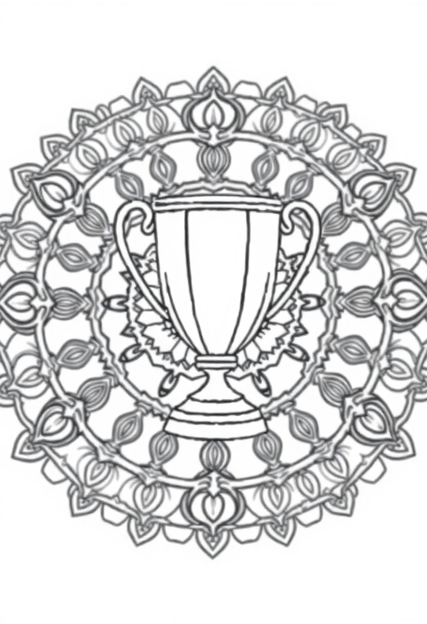 Football Trophy coloring page, free printable