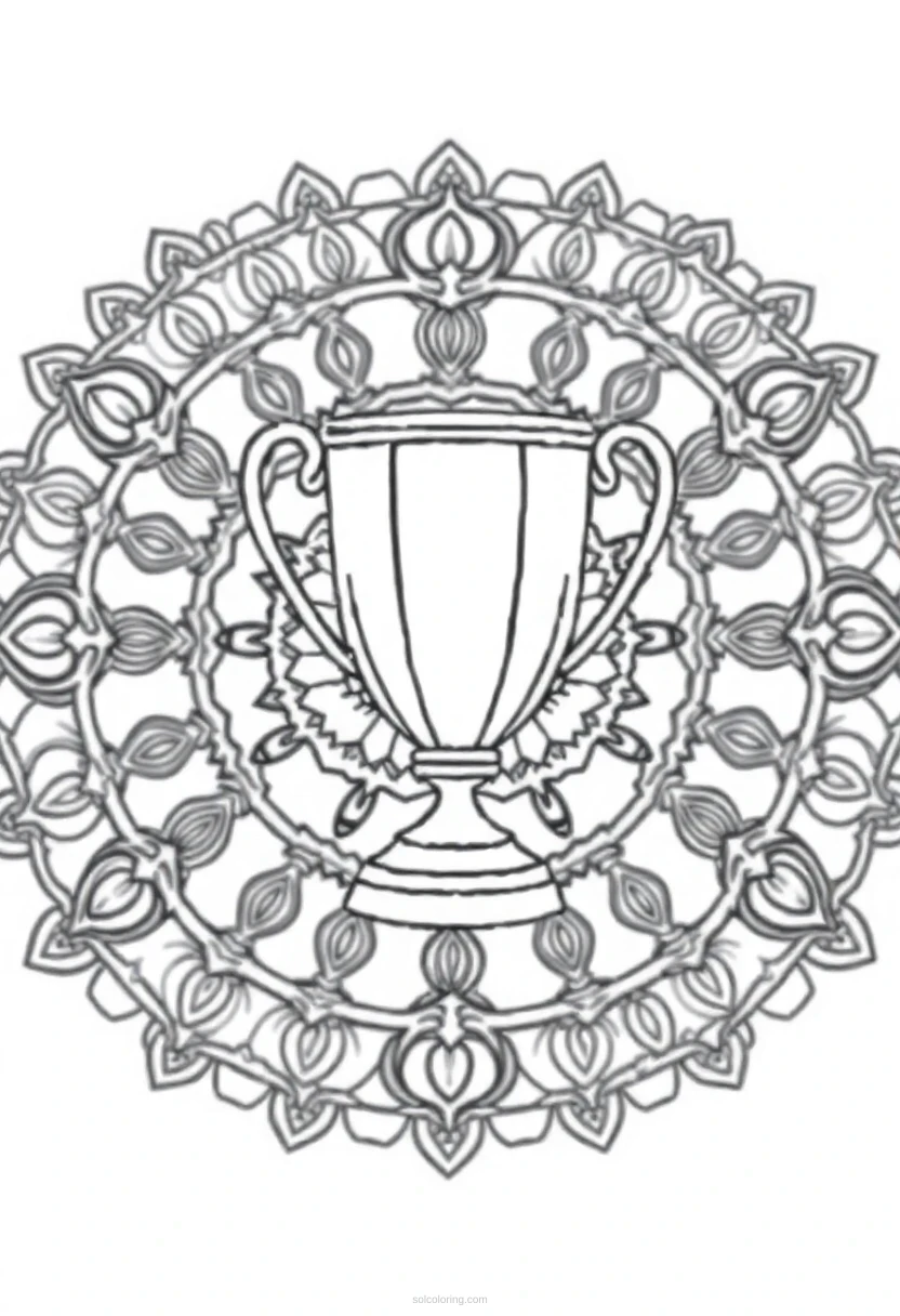 Football Trophy coloring page for kids