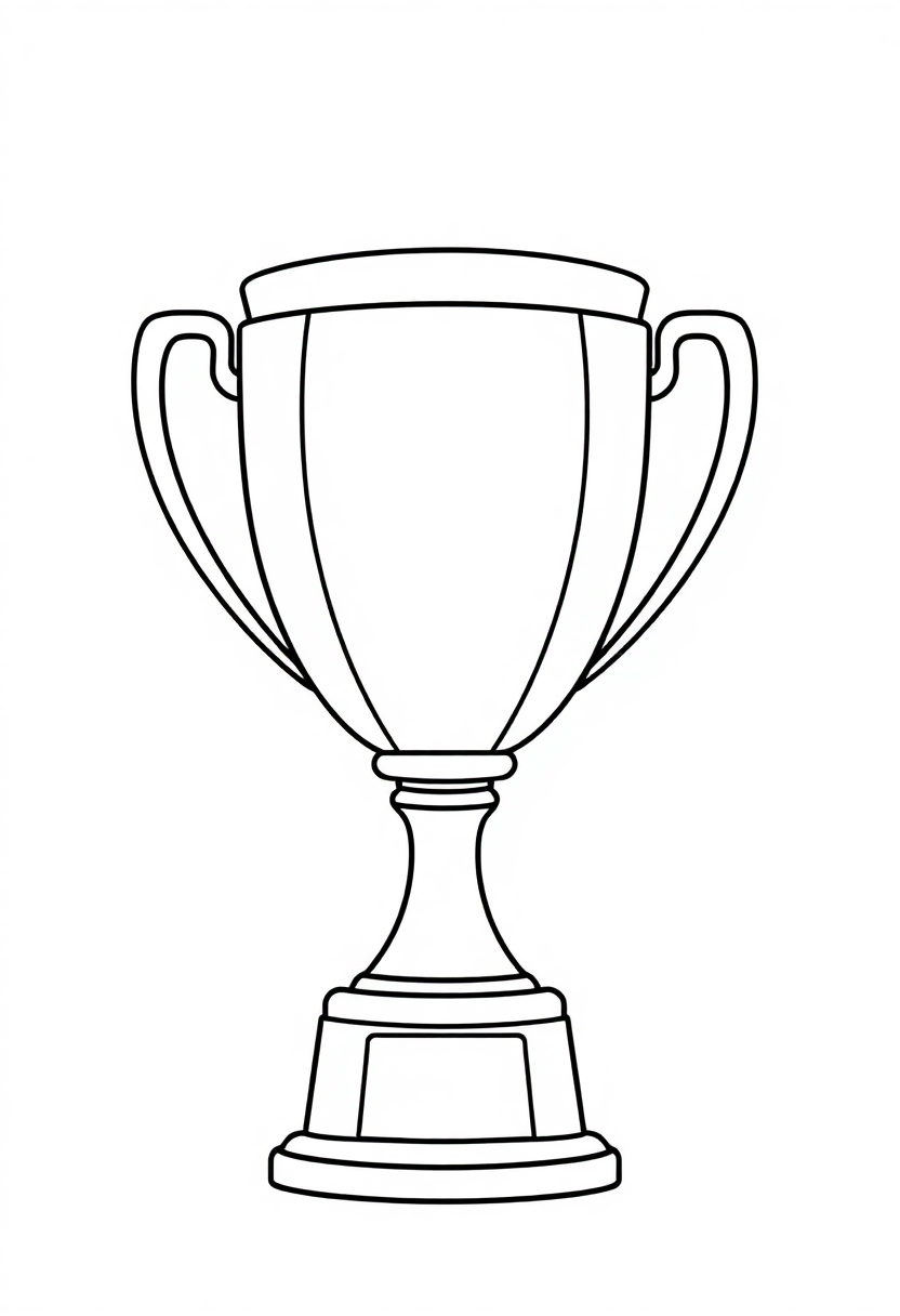 Football Trophy coloring page, free printable