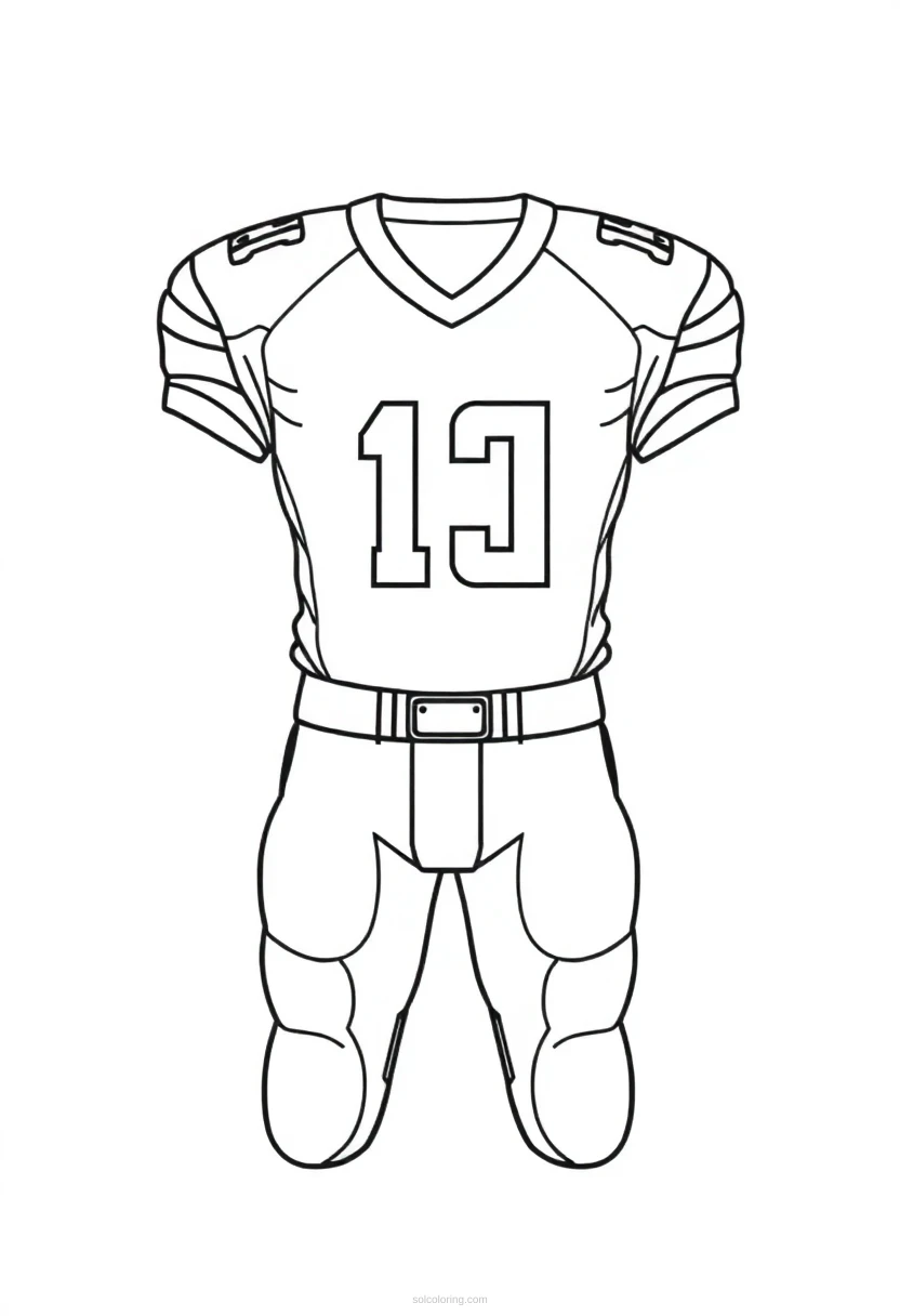 Football Uniform Design coloring page for kids