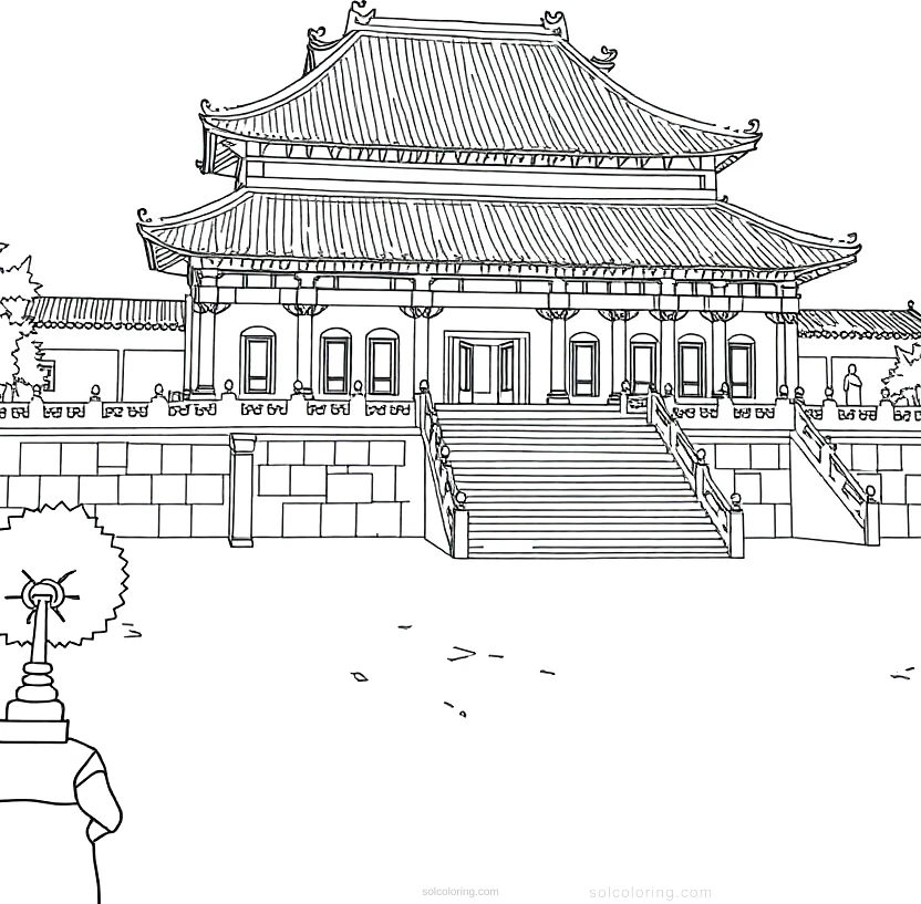 Forbidden City Palace coloring page for kids