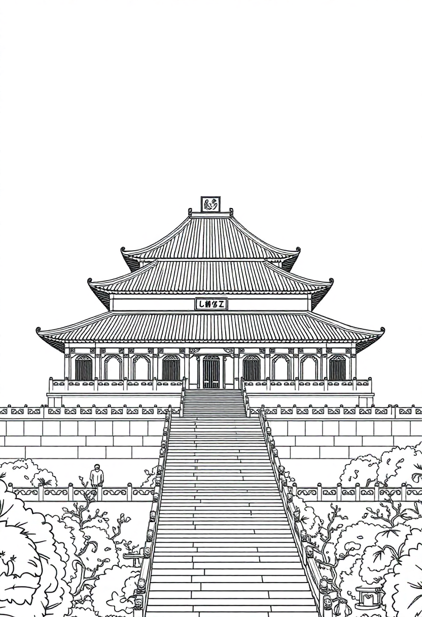 Forbidden City Palace coloring pages
