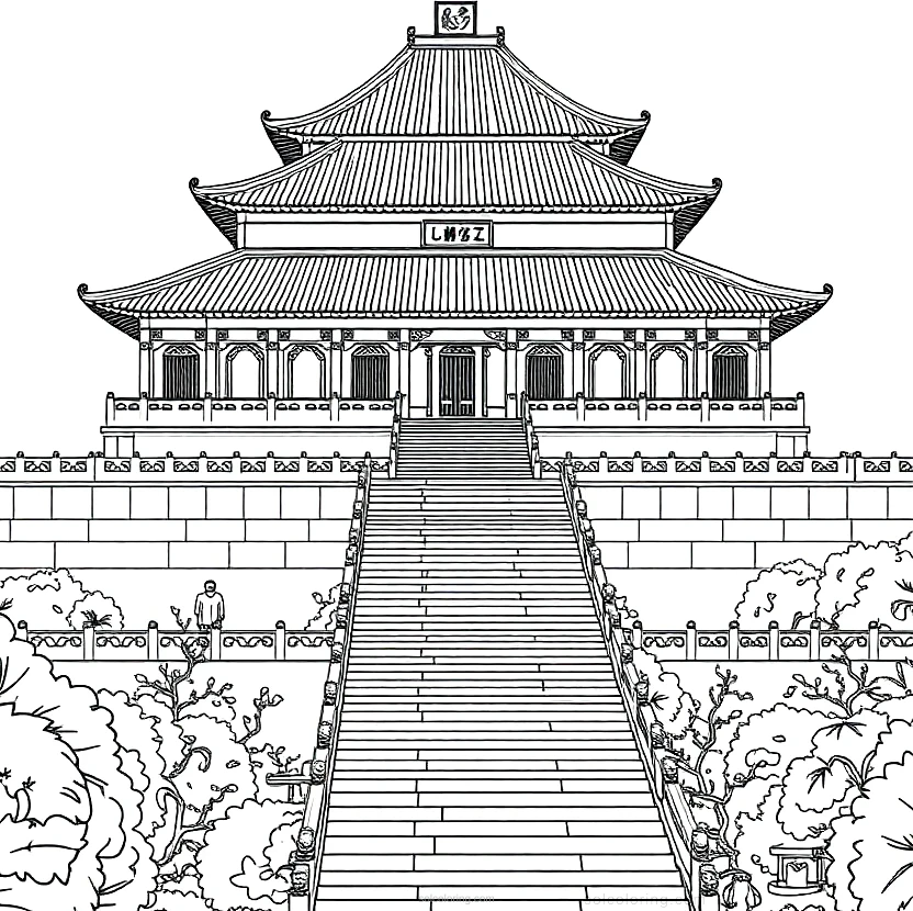Forbidden City Palace coloring pages