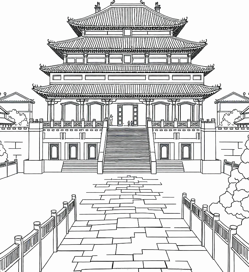 Forbidden City Palace coloring page for kids