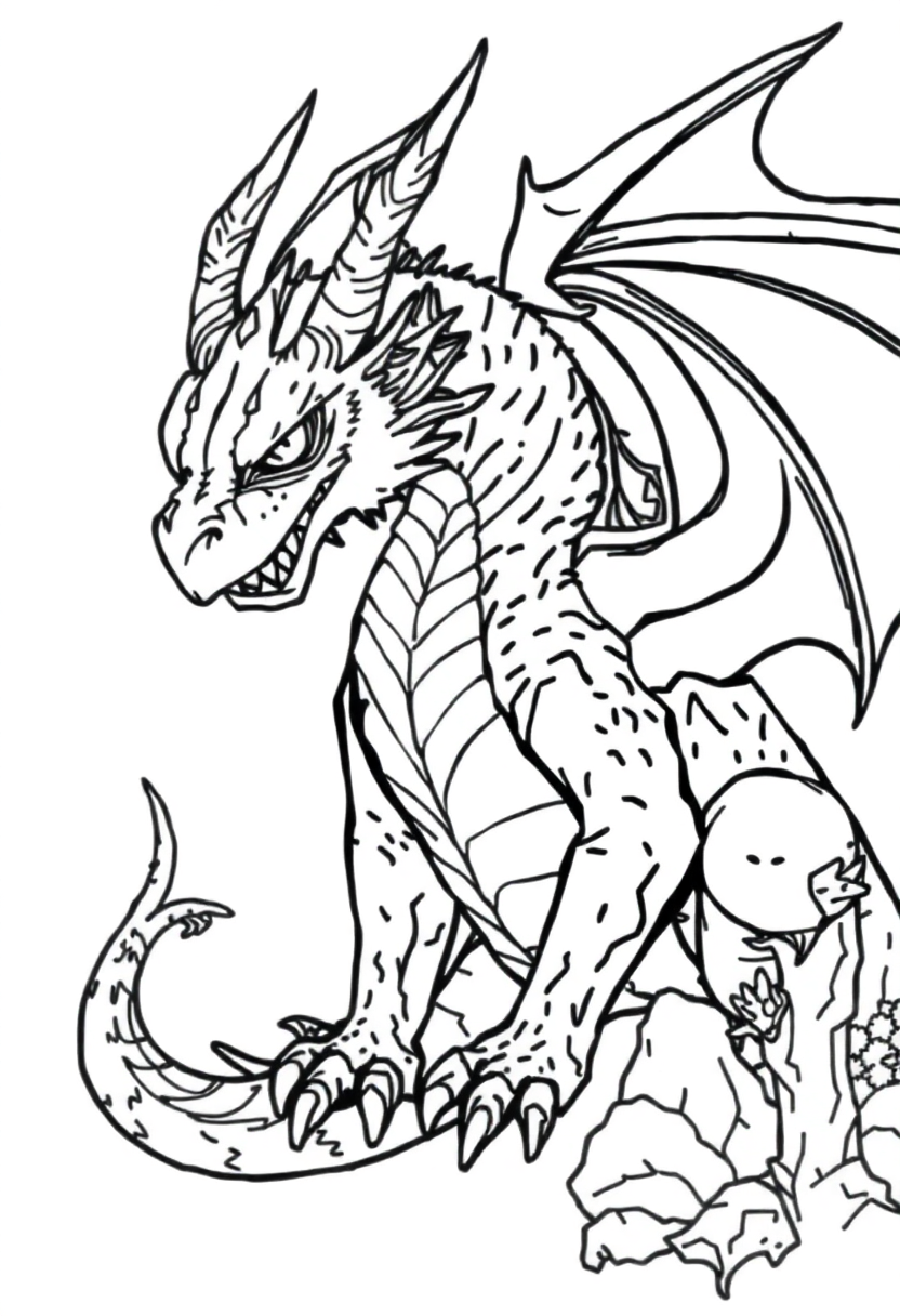 Forest Dragon coloring page, free printable
