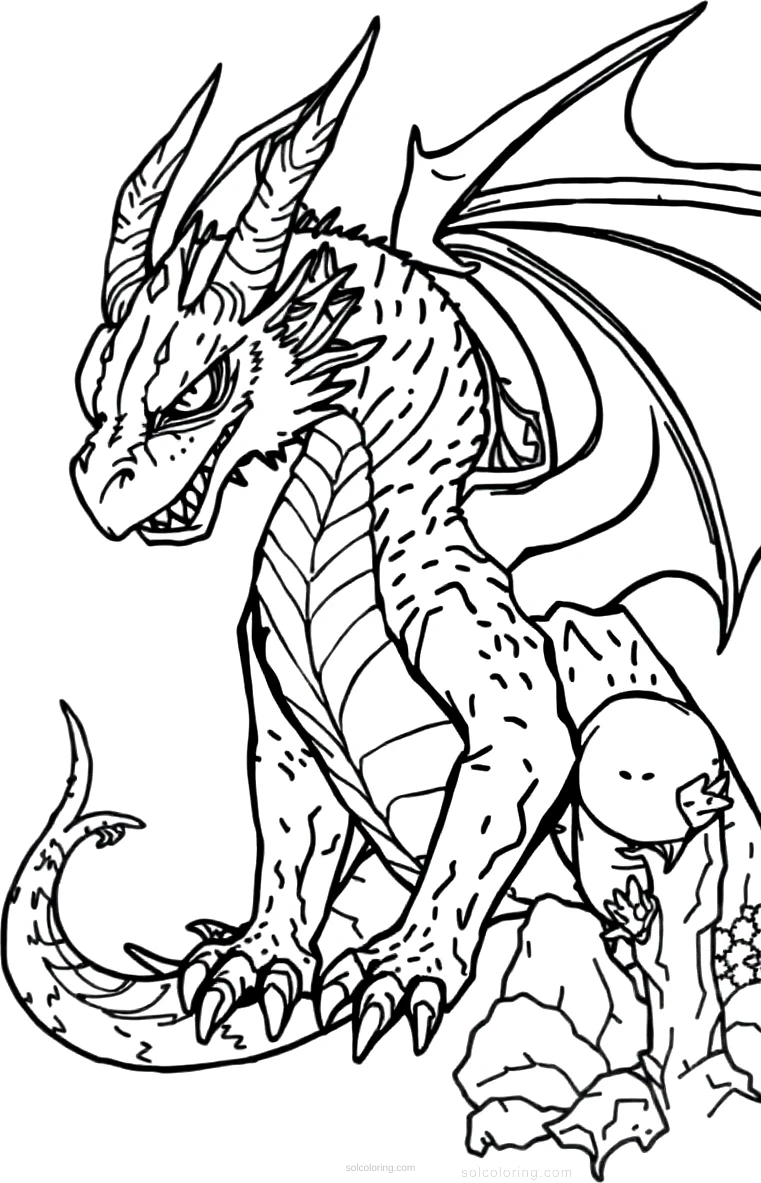 Forest Dragon coloring page for kids