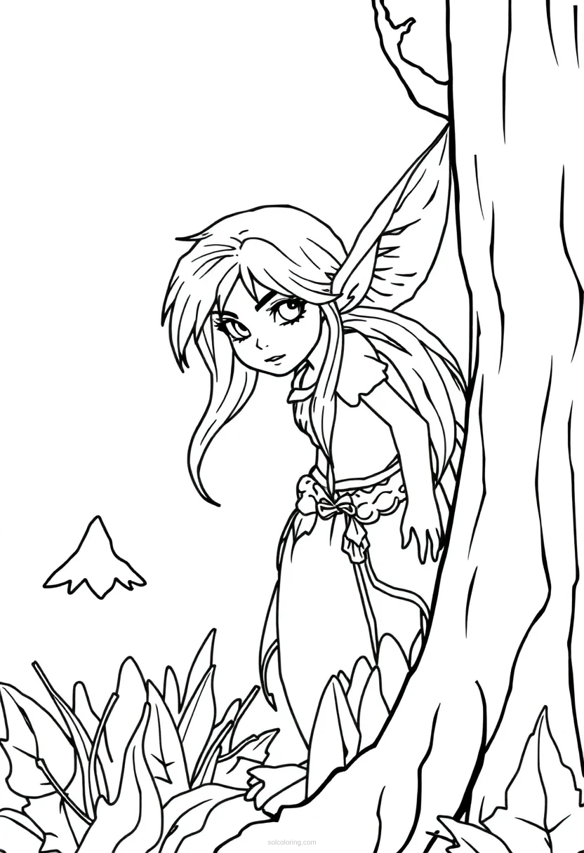 Forest Elf coloring page for kids