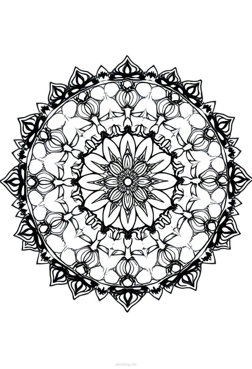 Forest Mushrooms coloring page for kids