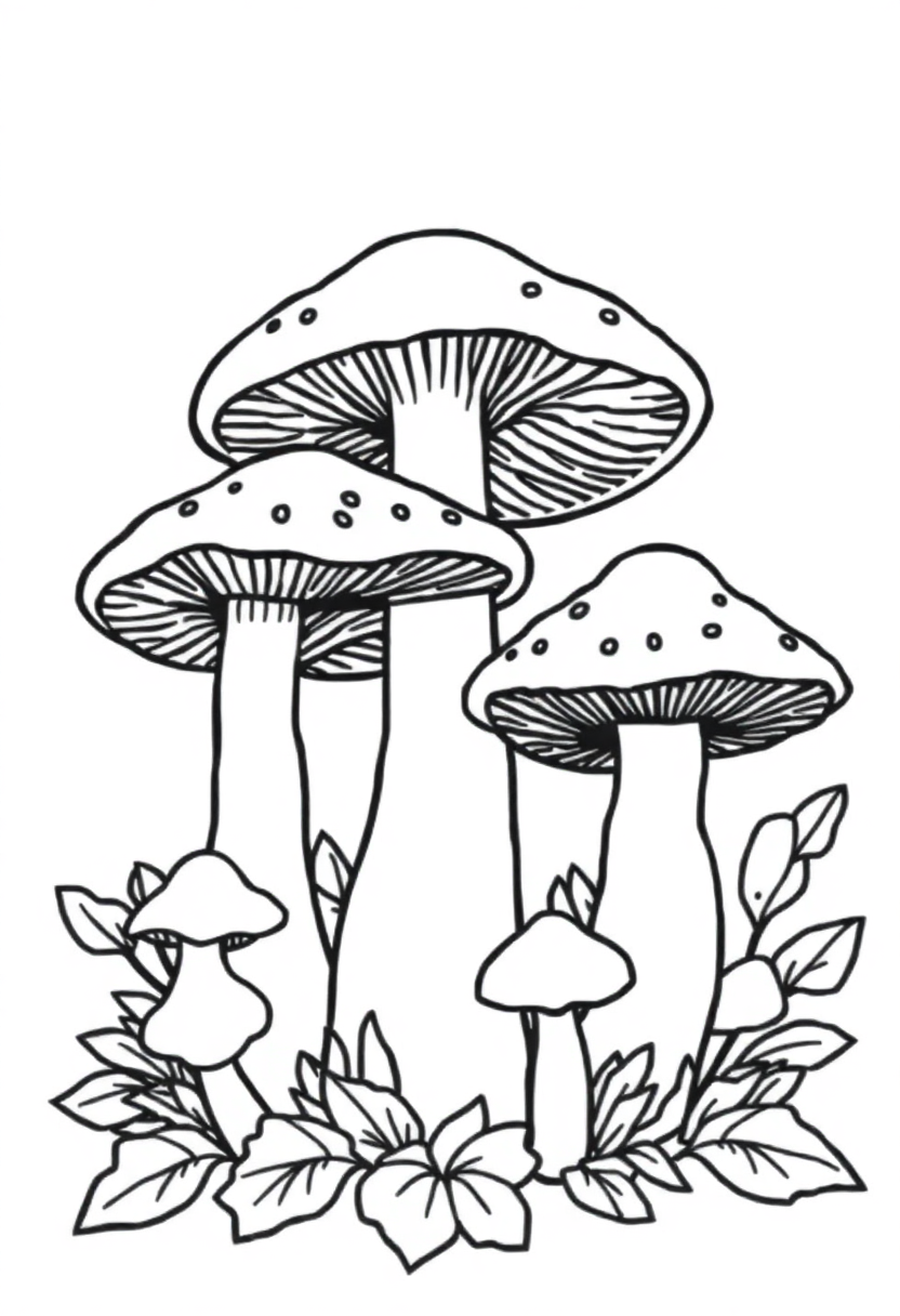 Forest Mushrooms coloring pages