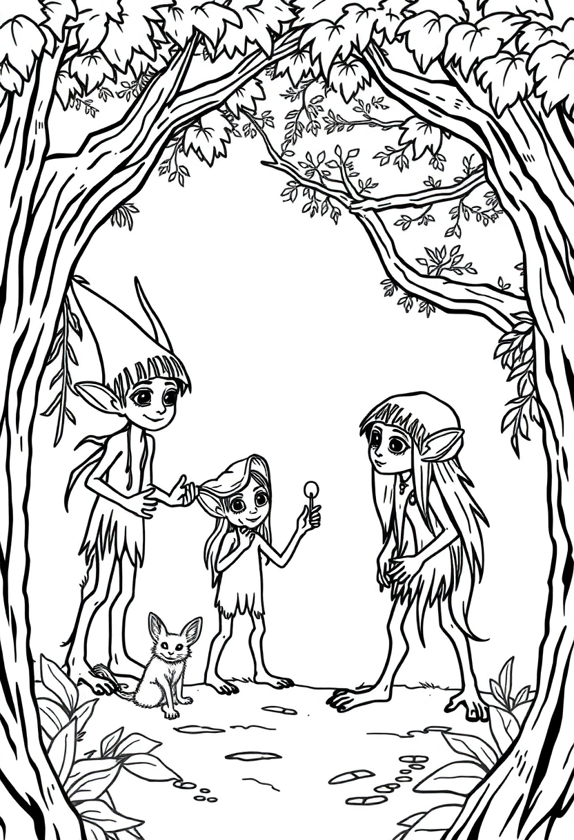 Forest Sprites coloring pages