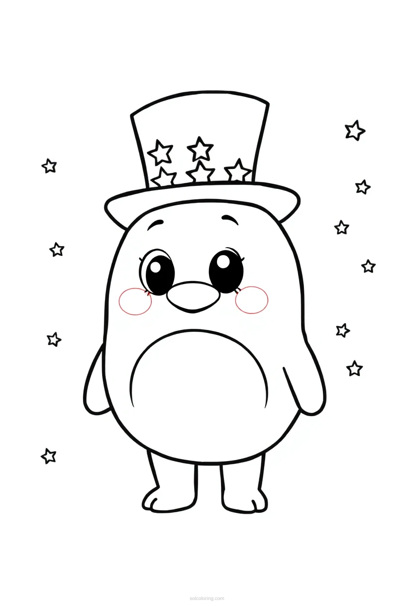 Fourth of July coloring page for kids
