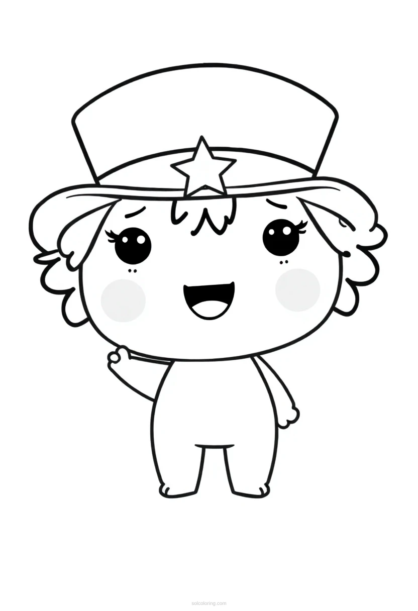 Fourth of July coloring page for kids