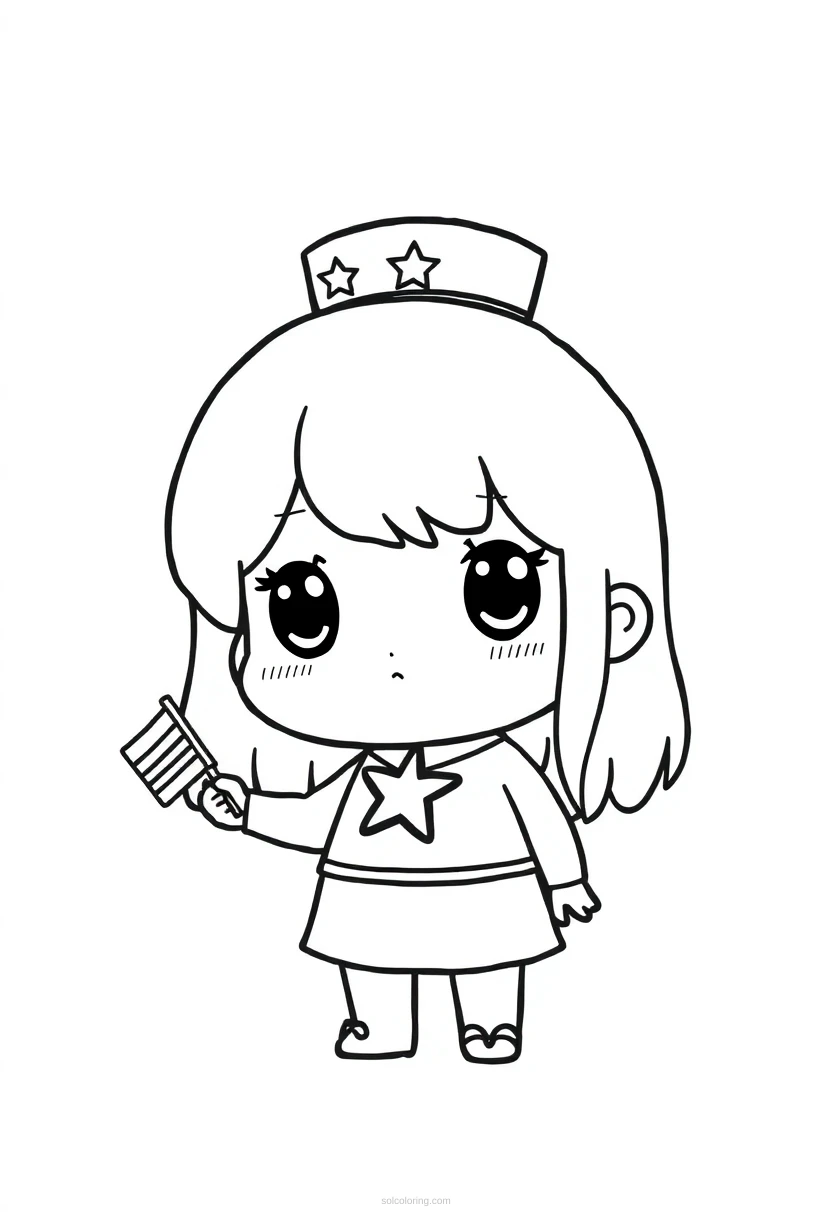 Fourth of July coloring page for kids