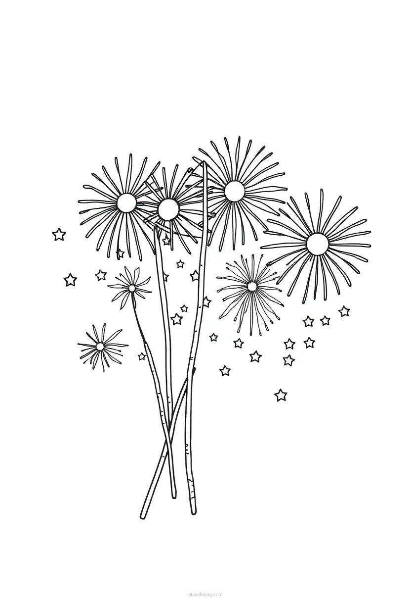 Fourth of July coloring page for kids