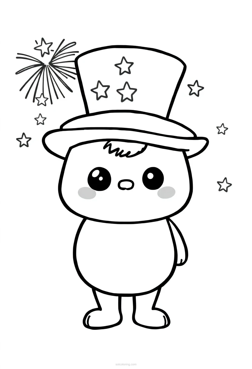 Fourth of July coloring page for kids
